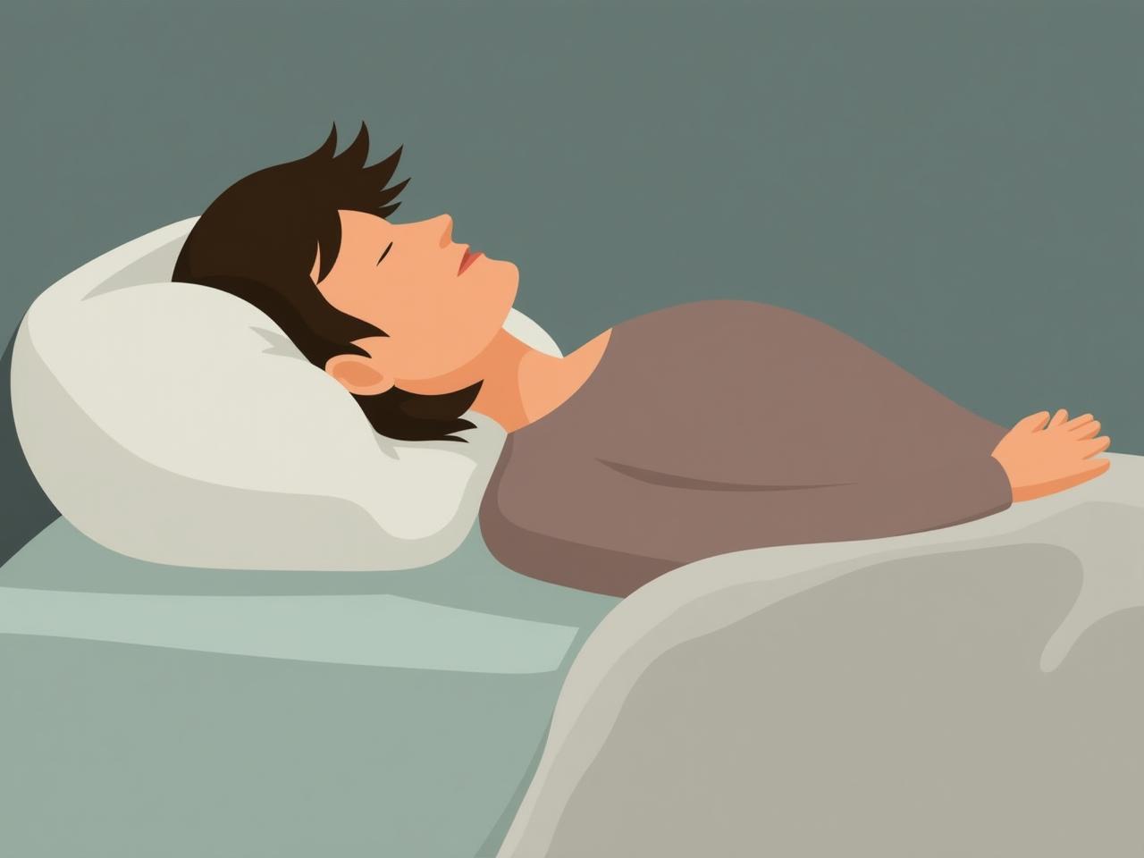 A person lying down, practicing relaxation techniques for better sleep.