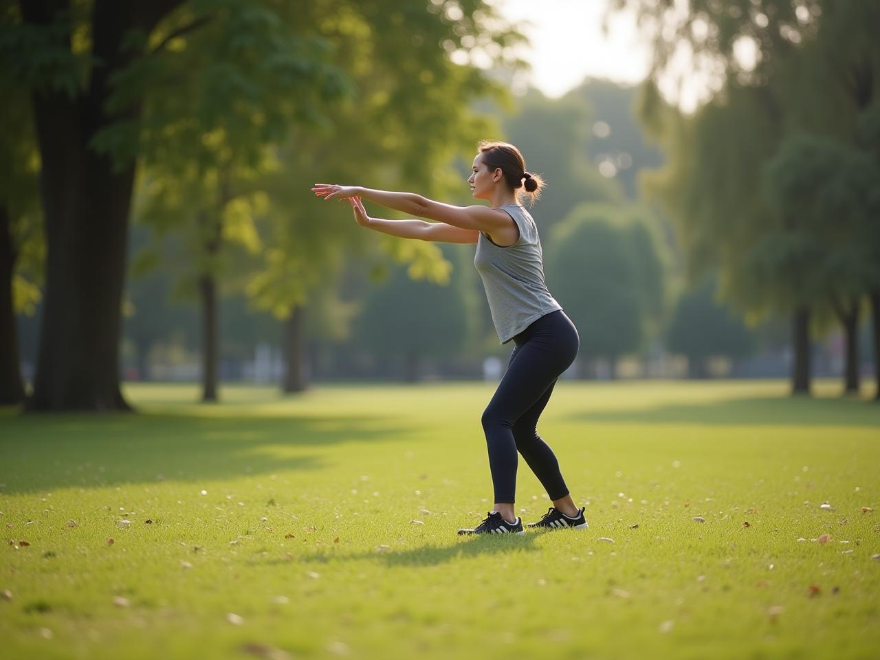 A person performing a natural movement exercise in a park.