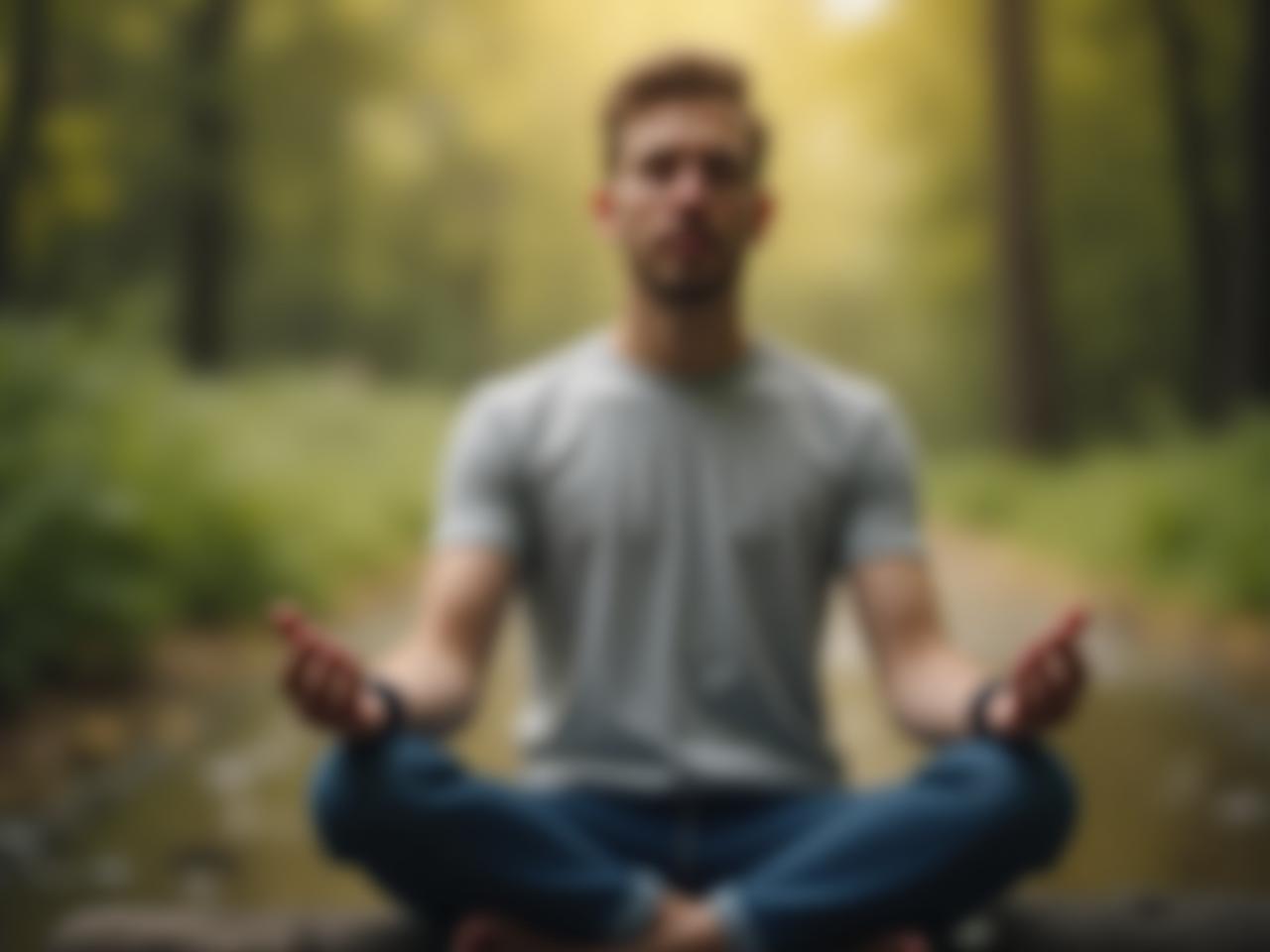 A person wearing a smartwatch and meditating in a peaceful environment, symbolizing the connection between technology and body awareness.
