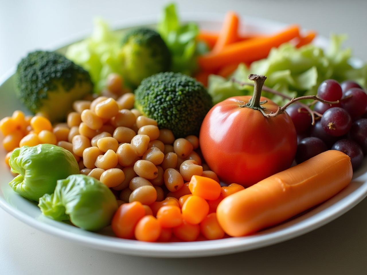 A plate of healthy and colorful food representing a balanced meal in the OMAD diet.
