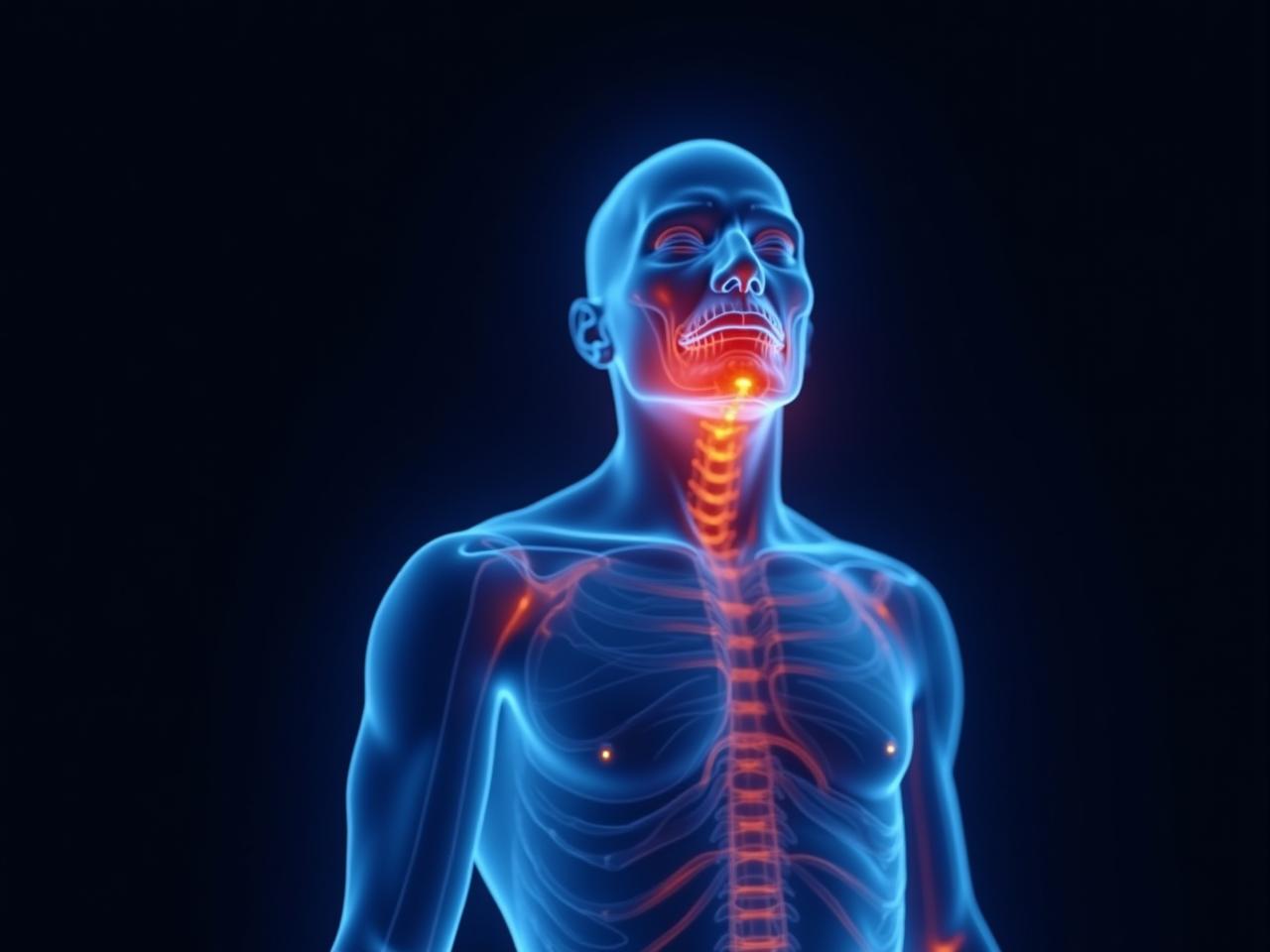 A thermal camera displaying a heat map of a human body, highlighting areas of inflammation.