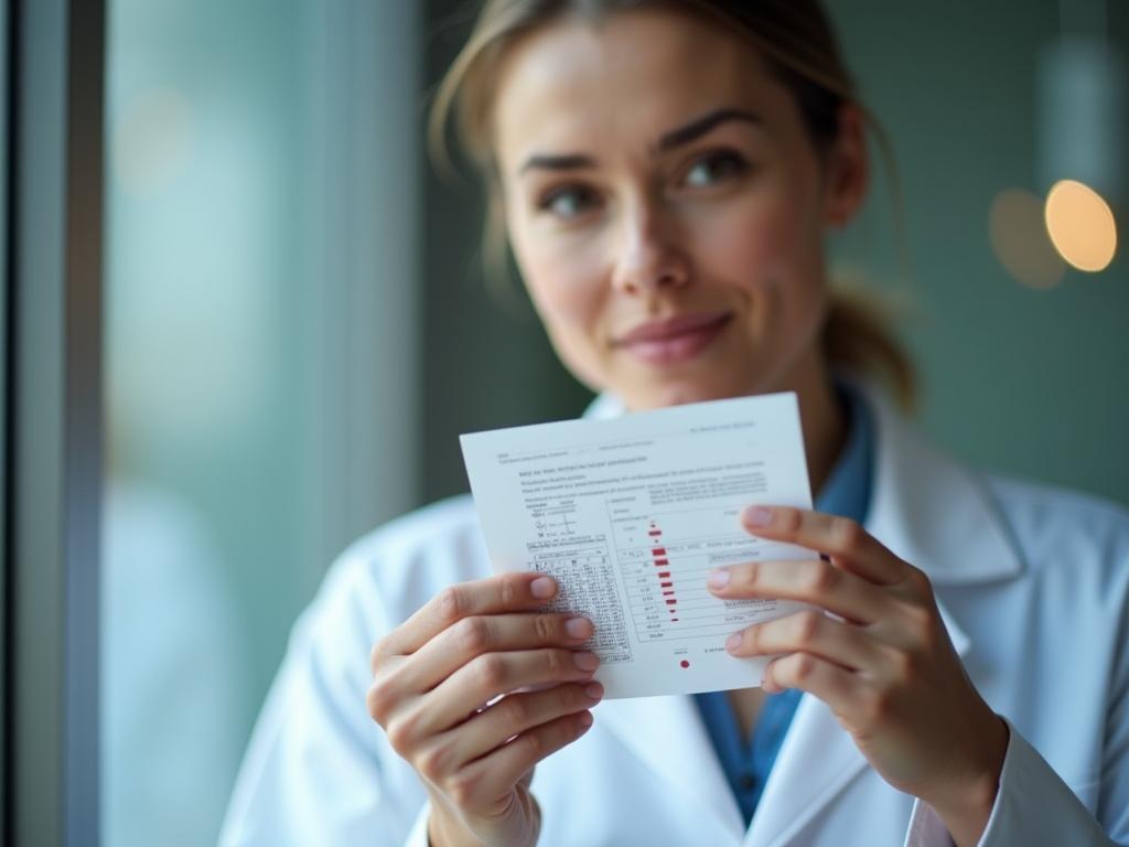 A person looking at blood test results with a thoughtful expression, emphasizing the importance of understanding the context of the data.