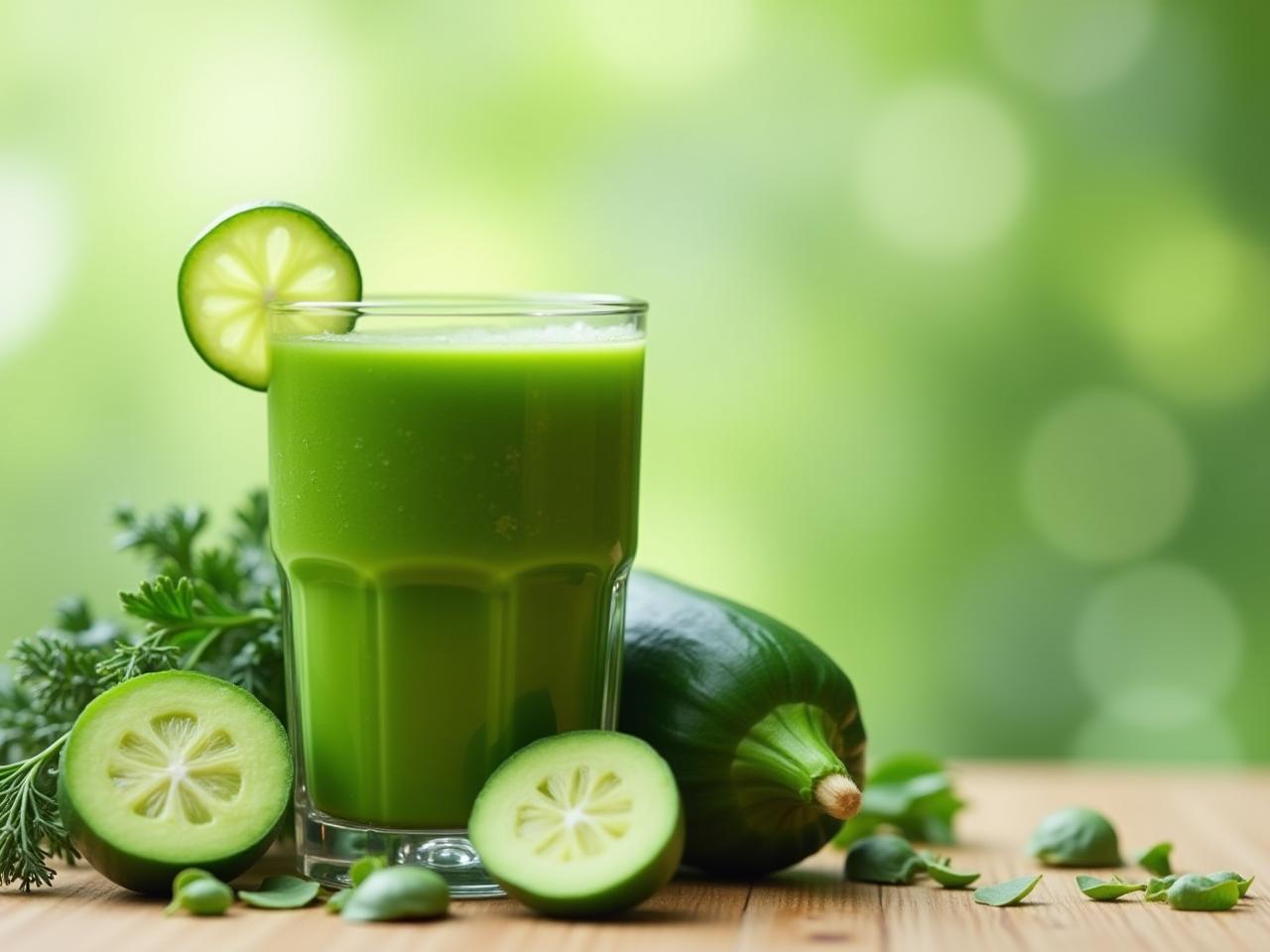 A glass of green juice with various green vegetables around it, with the text Is your green juice killing you?.