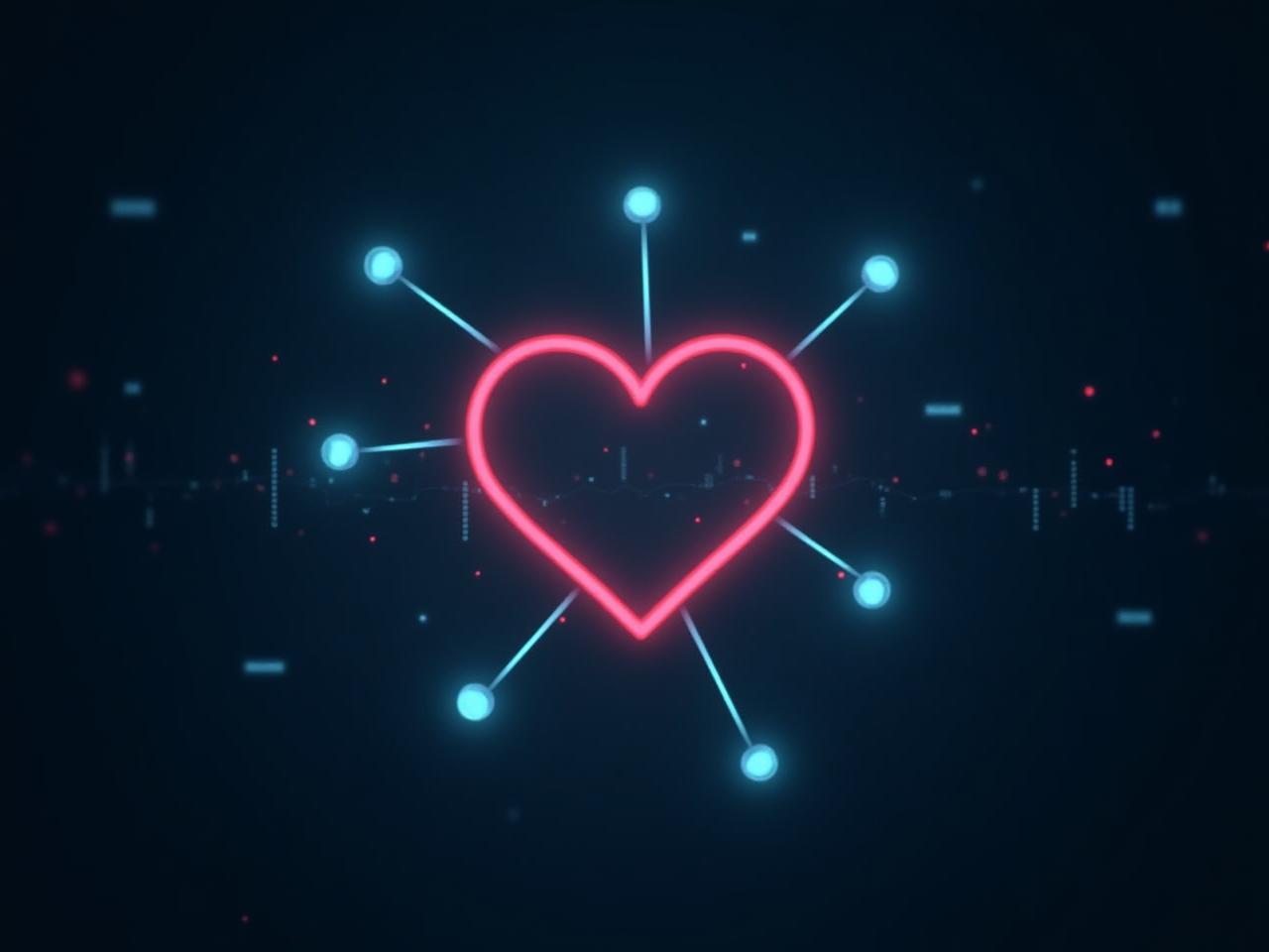 A graphic showing data points and a heart, representing health data and AI analysis.