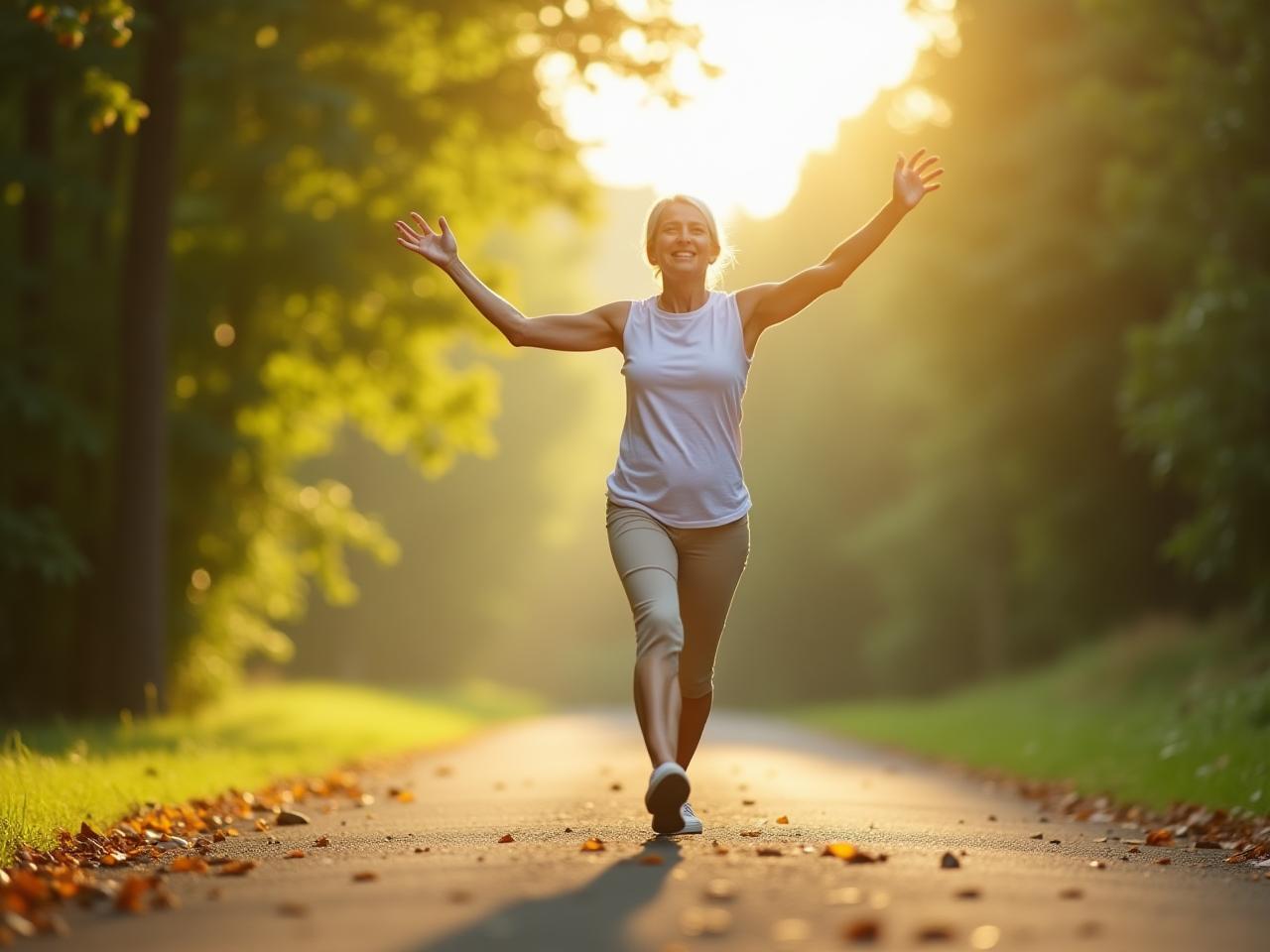 A person moving freely and naturally in an outdoor environment, embodying the concept of natural movement for longevity.