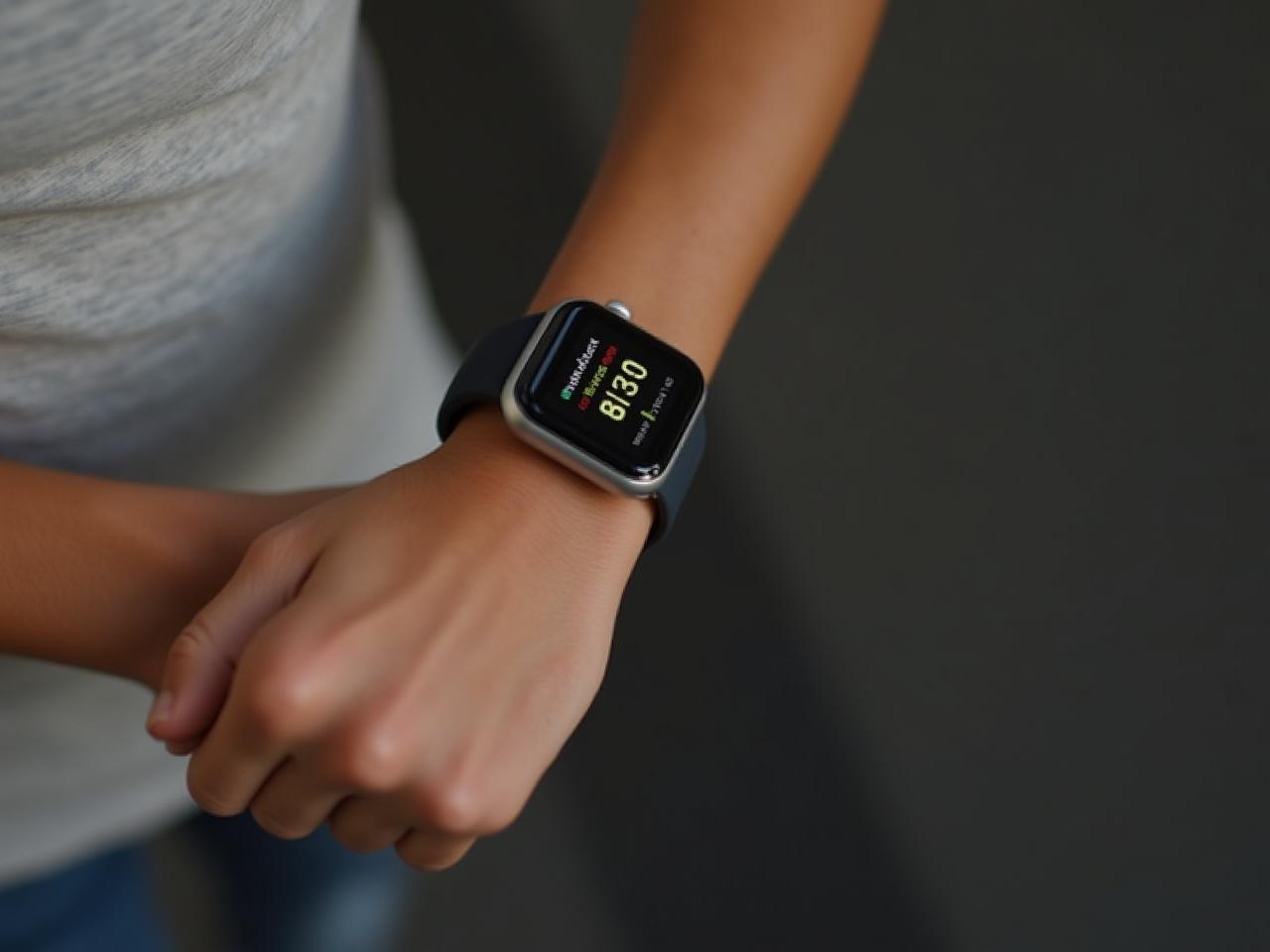 A person wearing a smart watch while exercising, focusing on the HRV data displayed on the watch.