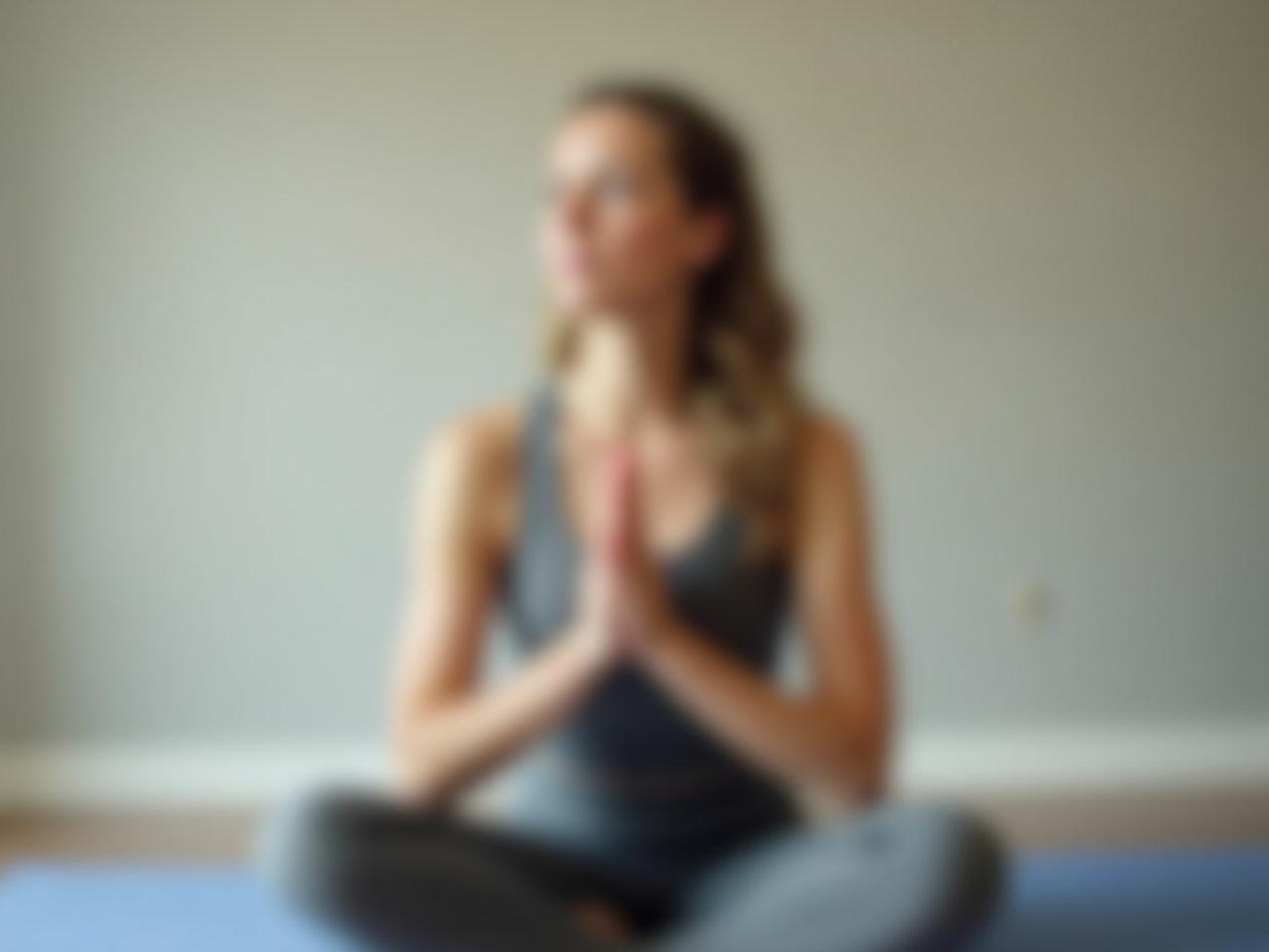 A person exercising while focusing on their breathing technique.