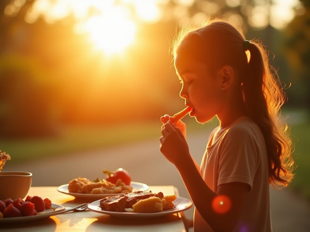 A person eating a healthy breakfast in the morning sunlight, representing the concept of eating according to the bodys clock.