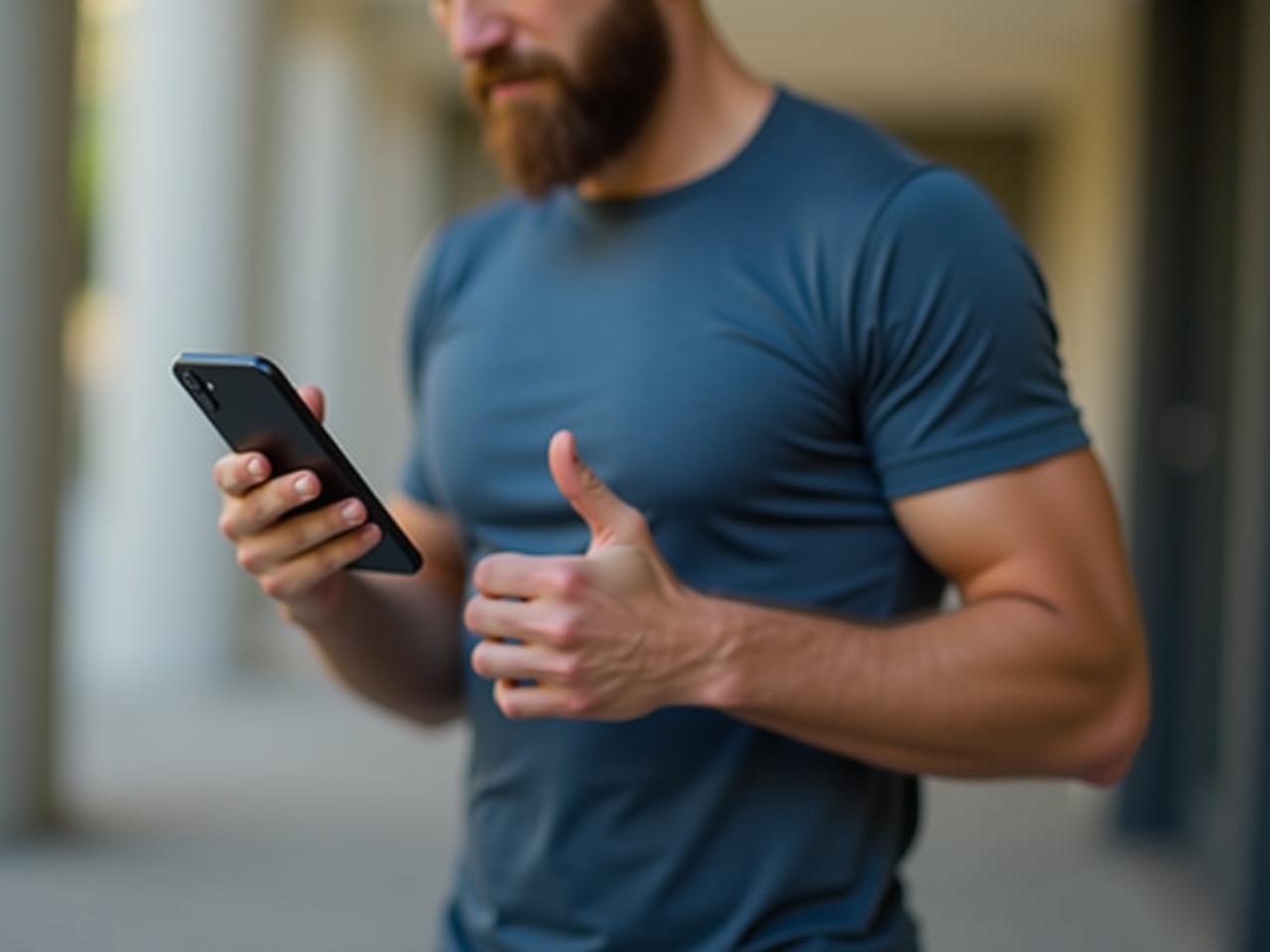 A person wearing a smart shirt while exercising, with data displayed on a smartphone.