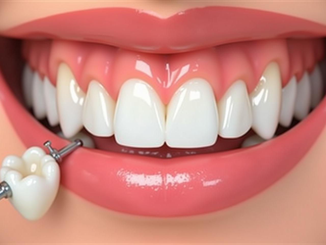 Close-up shot of healthy gums and teeth, emphasizing the importance of oral hygiene for overall health and sleep quality.