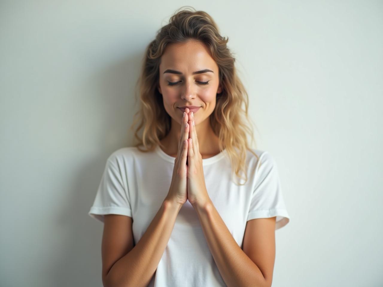 A calm person breathing deeply to reduce stress using the 3-3-6 technique.