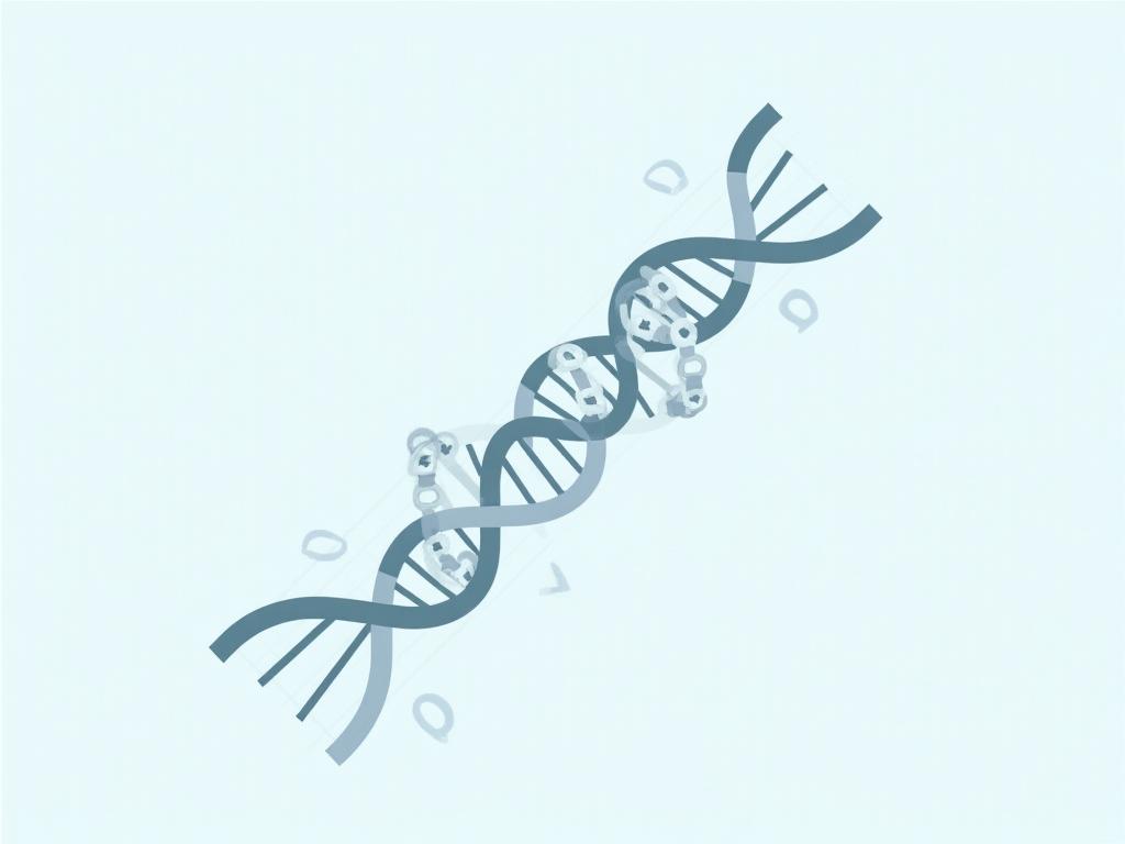 A graphic representation of DNA strands with markers indicating methylation patterns, symbolizing the concept of biological age testing.