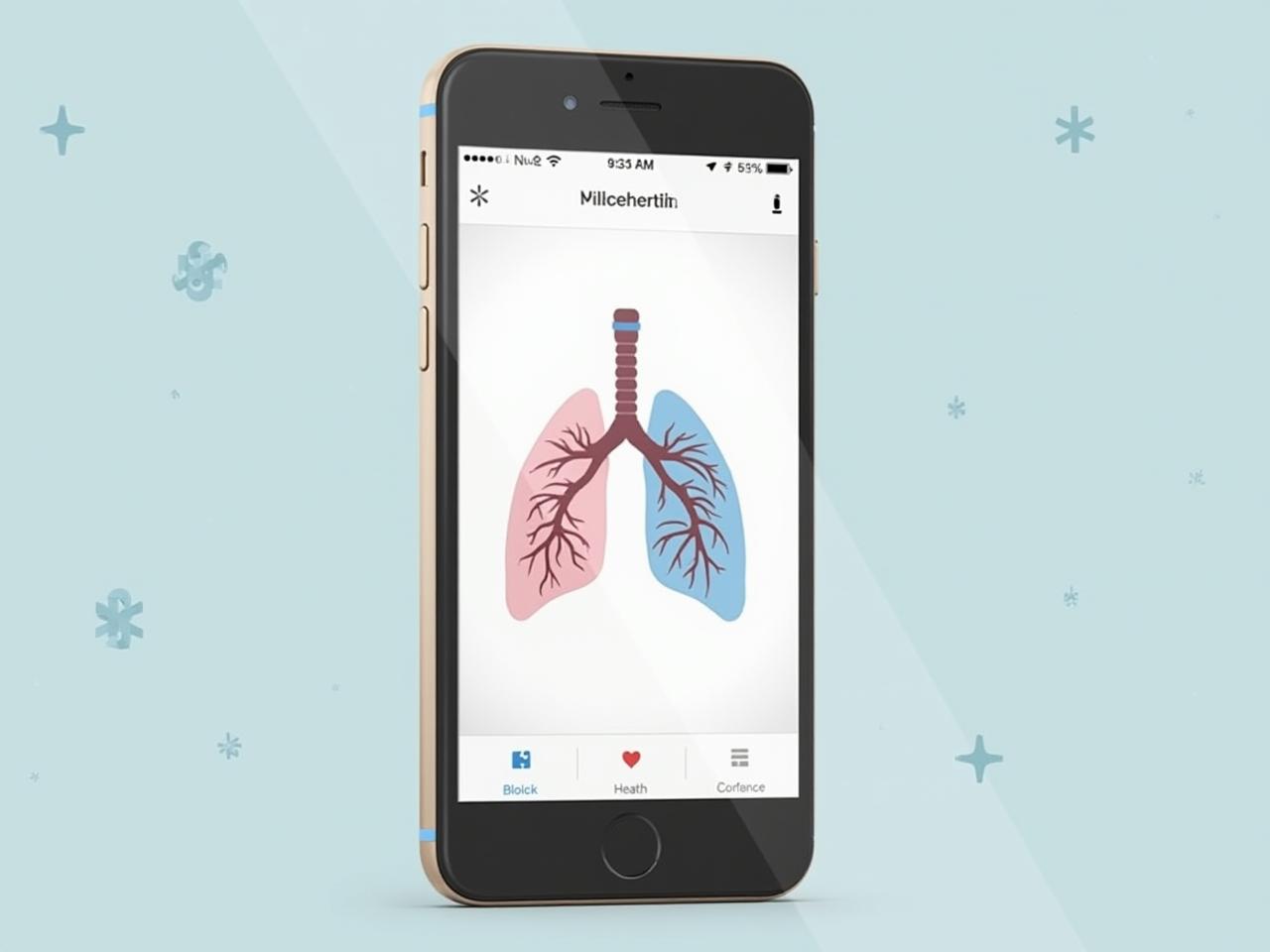 A smartphone app analyzing breath sounds, highlighting potential lung health issues.
