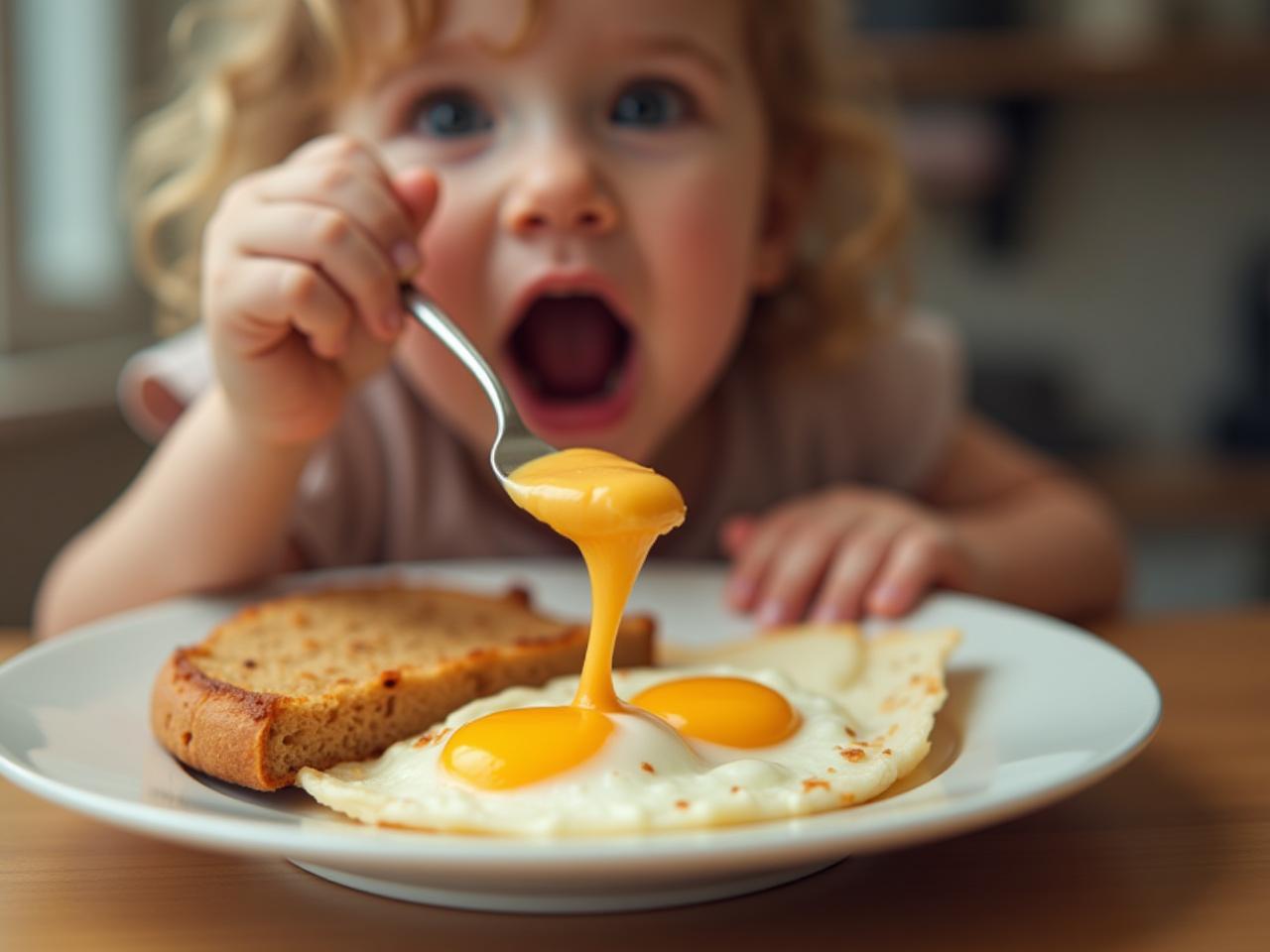 A person eating a high-protein breakfast.