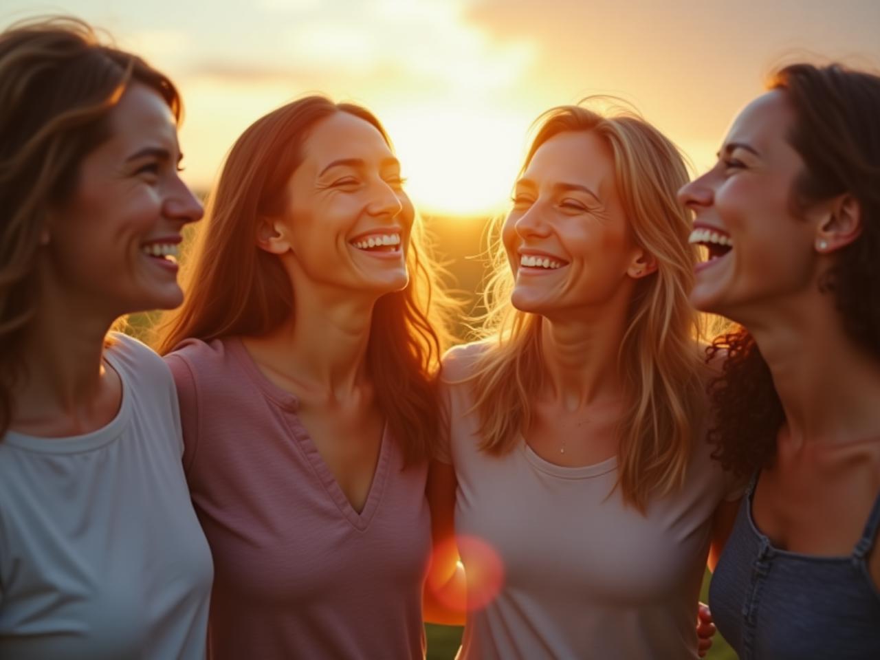 Group of friends laughing and connecting, representing the power of social connection for health and well-being.
