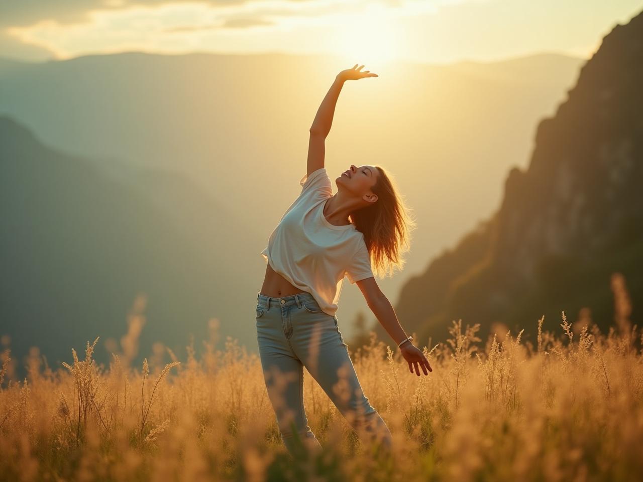 A person moving freely in nature, embodying the concept of natural movement and flexibility.