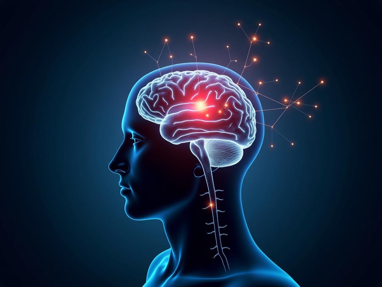 An abstract image symbolizing the human brain with interconnected neural pathways, highlighting the potential for early disease detection through advanced neurological measurements.