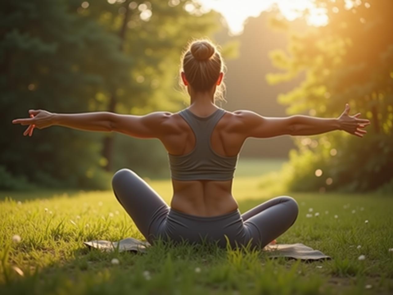 A person doing a natural movement exercise in nature, with a focus on core engagement and natural posture.